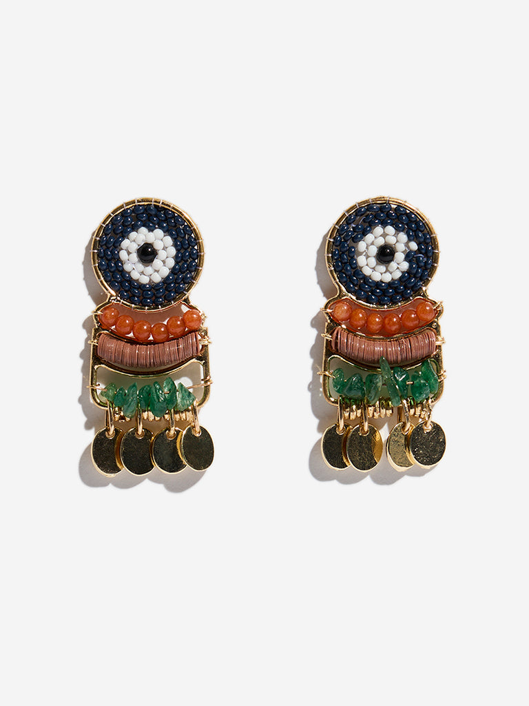 Westside Accessories Multicolour Gemstone Dangler Earrings