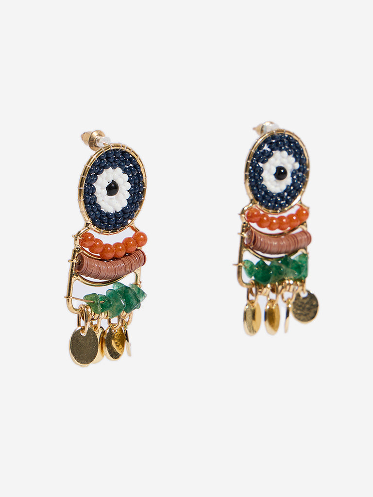 Westside Accessories Multicolour Gemstone Dangler Earrings