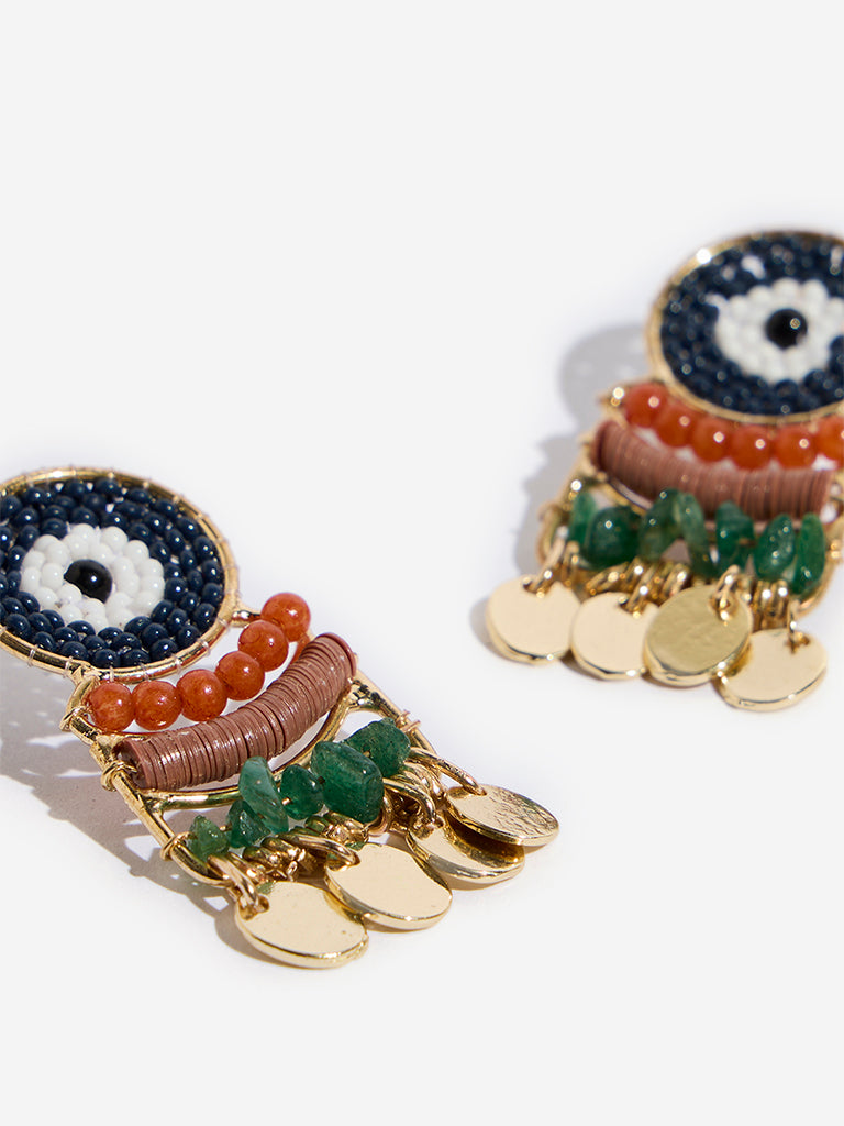 Westside Accessories Multicolour Gemstone Dangler Earrings
