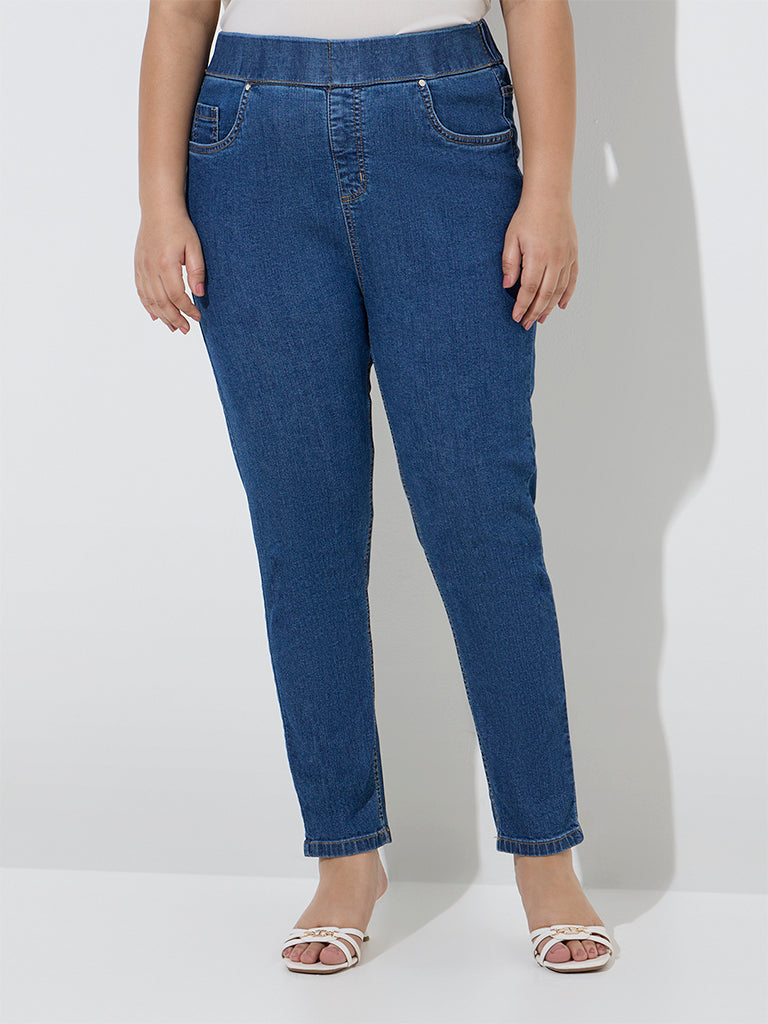 Gia Blue High-Rise Cotton-Blend Jeggings