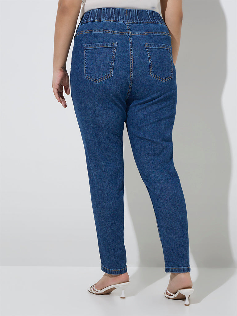 Gia Blue High-Rise Cotton-Blend Jeggings