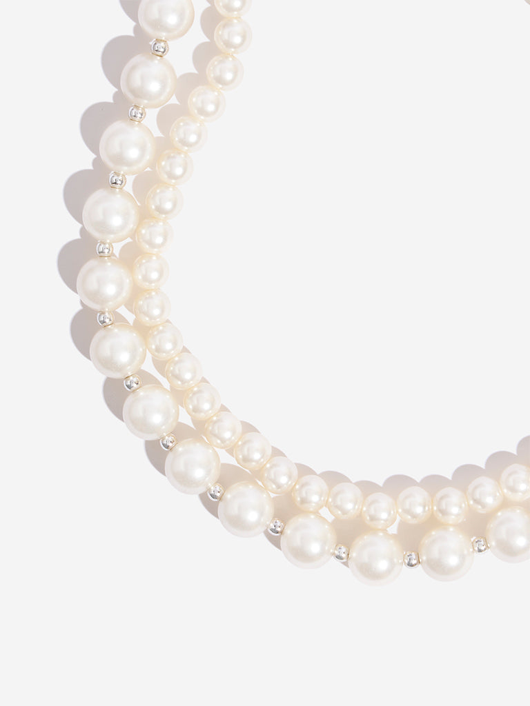 Westside Accessories White Pearl Choker Necklace