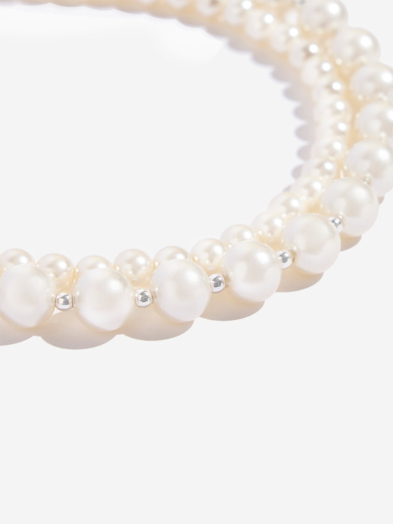 Westside Accessories White Pearl Choker Necklace