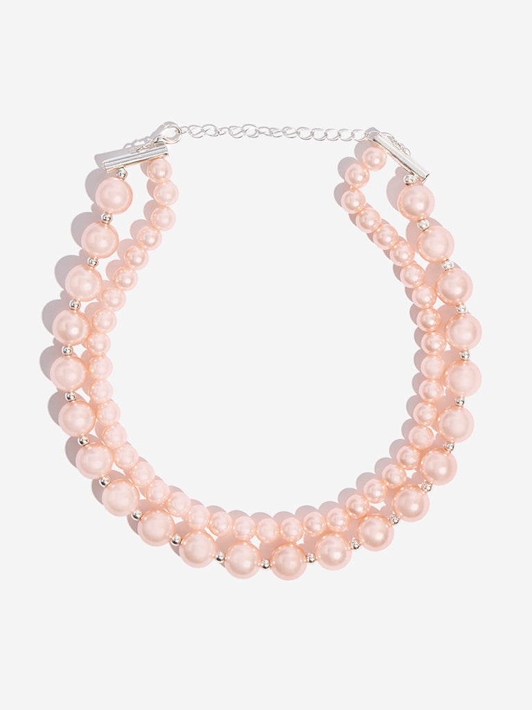 Westside Accessories Peach Pearl Choker Necklace