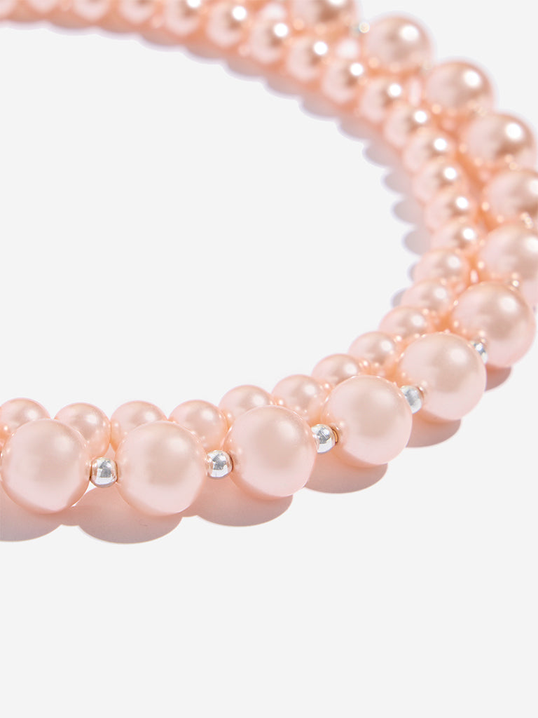Westside Accessories Peach Pearl Choker Necklace