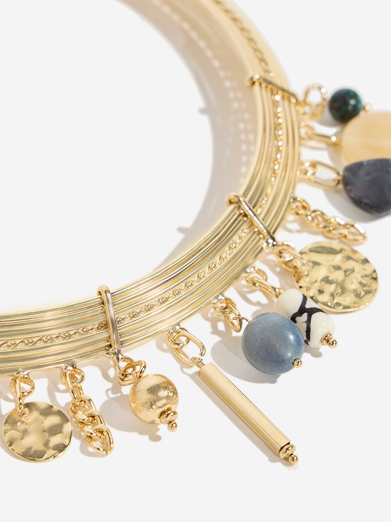 Westside Accessories Gold Gemstone Boho Choker Necklace