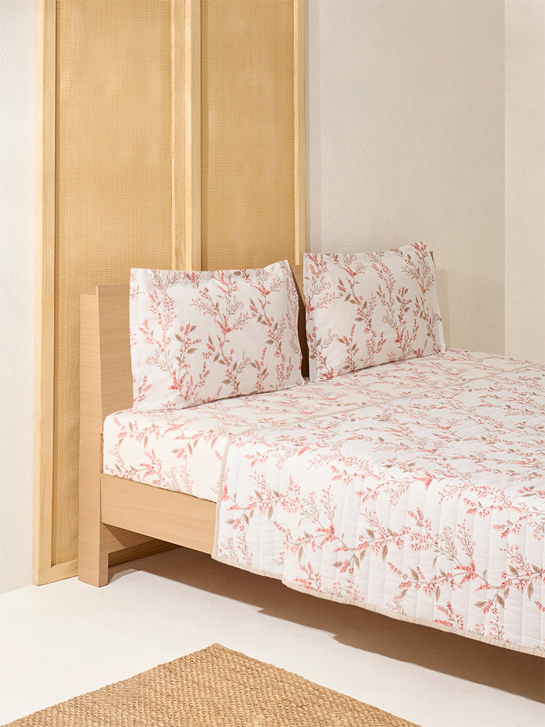 Westside Home Rust Foliage Design Queen Bed Reversible Quilt
