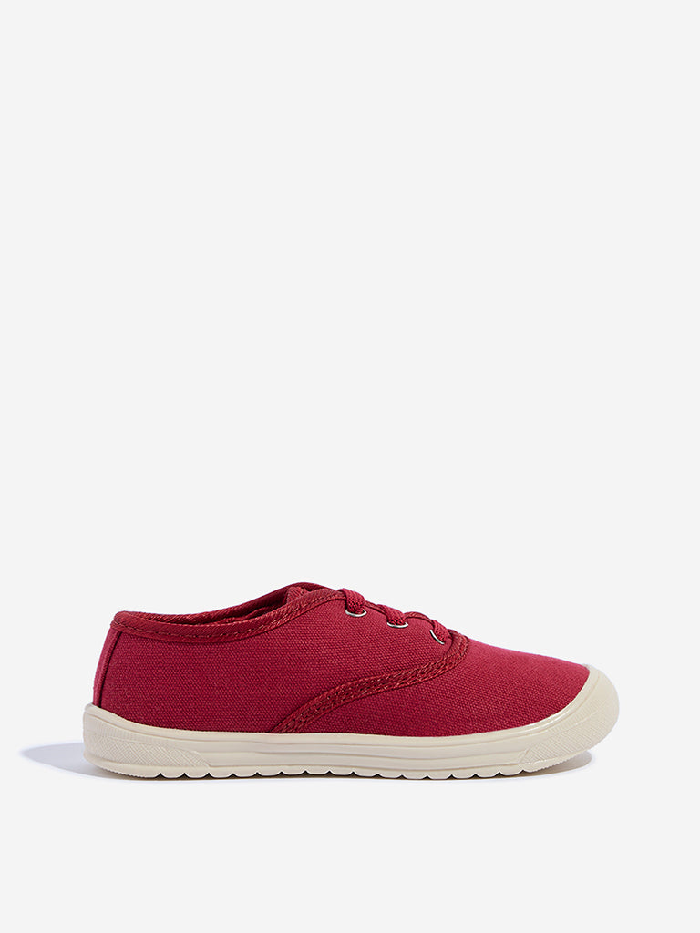 Yellow Red Lace-Up Shoes