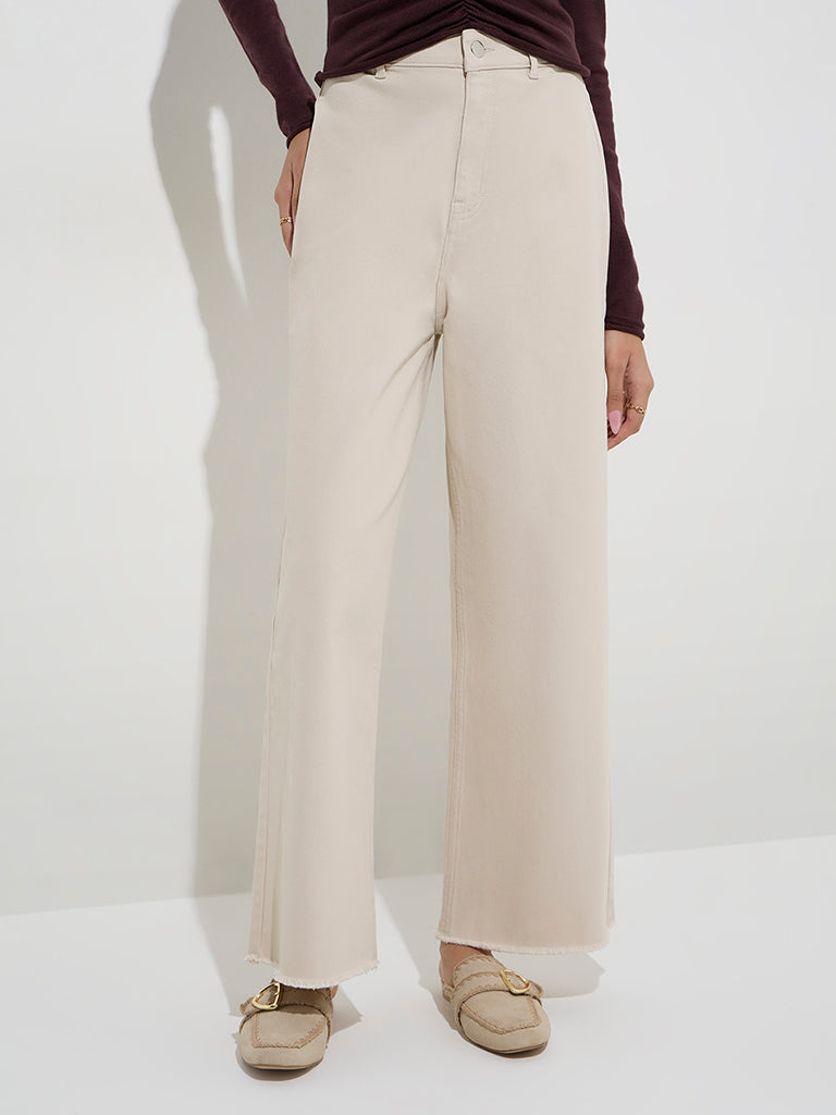 LOV Beige Relaxed - Fit High - Rise Jeans