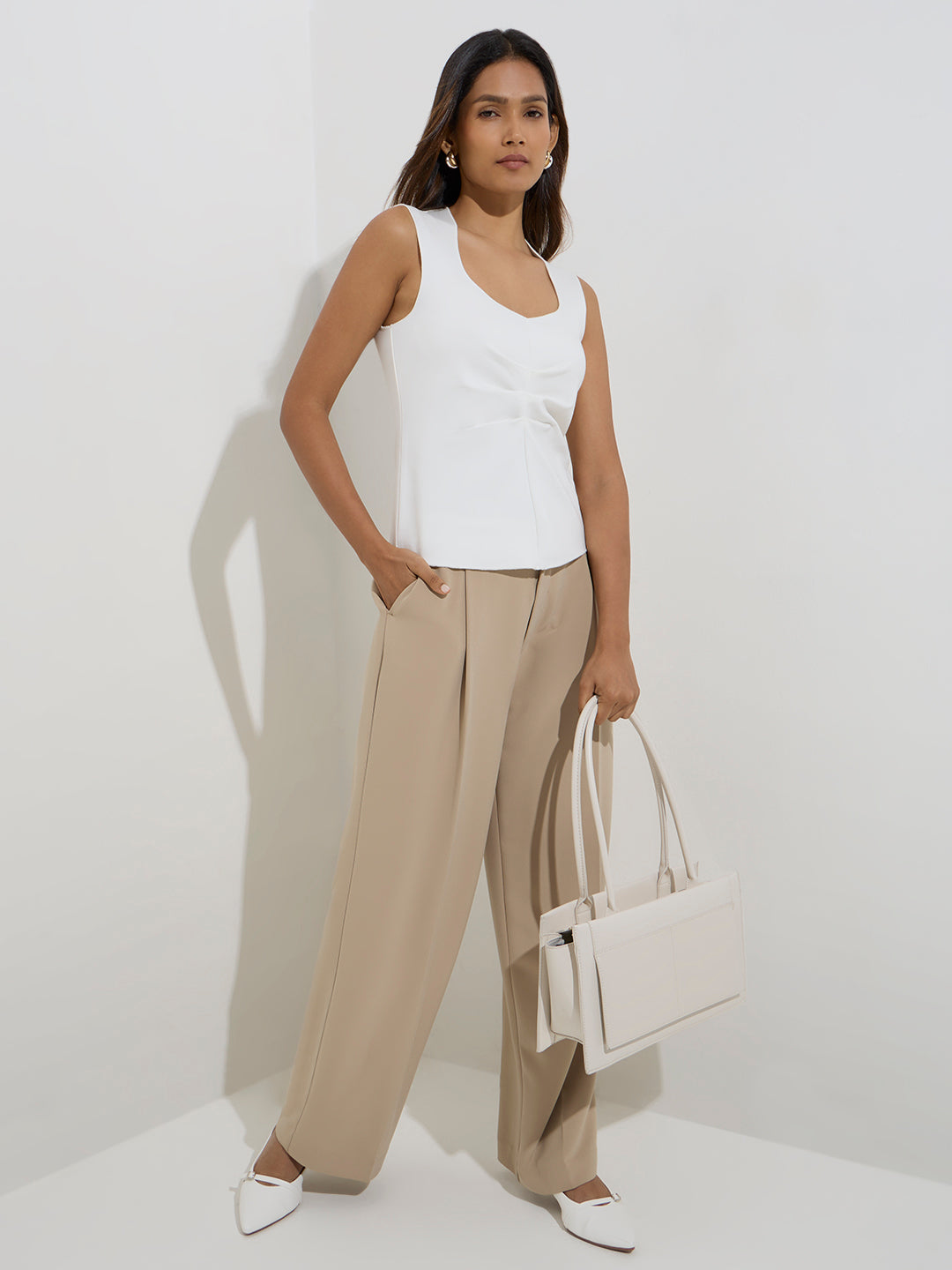 Wardrobe White Ruched Top
