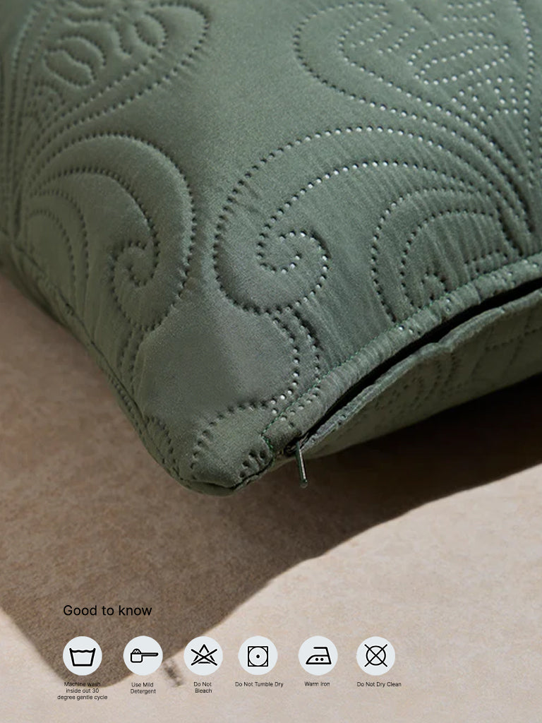 Westside Home Sage Heat Seal Solid Cushion Cover