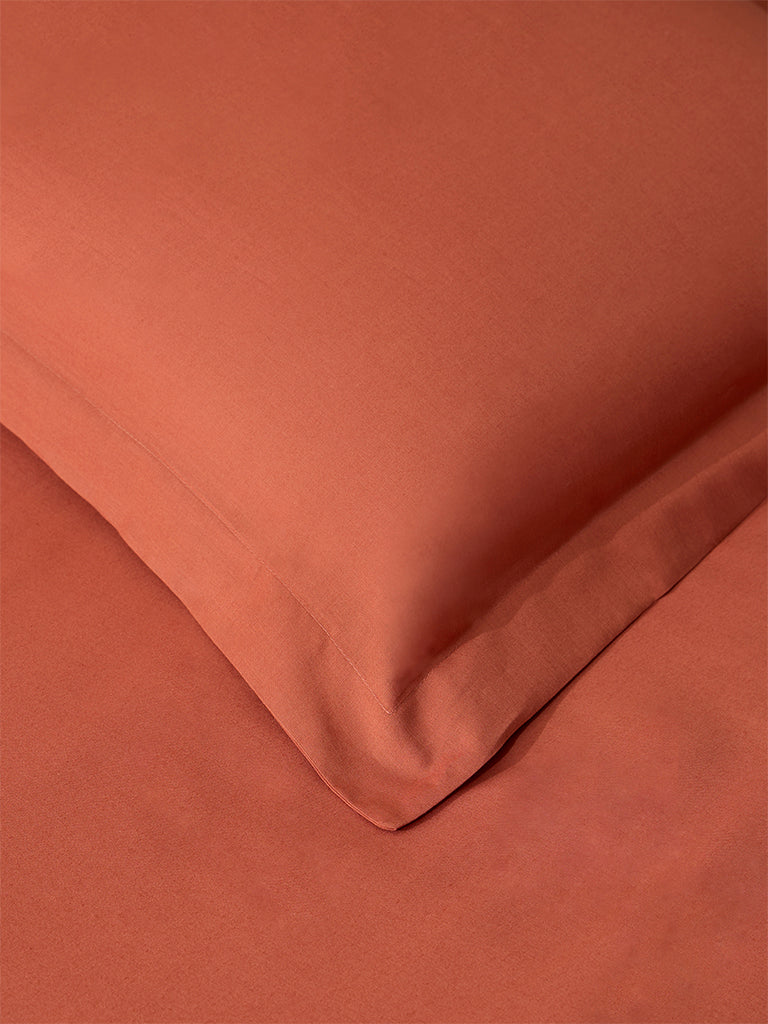 Westside Home Ochre Solid King Bed Fitted Sheet and Pillowcase Set