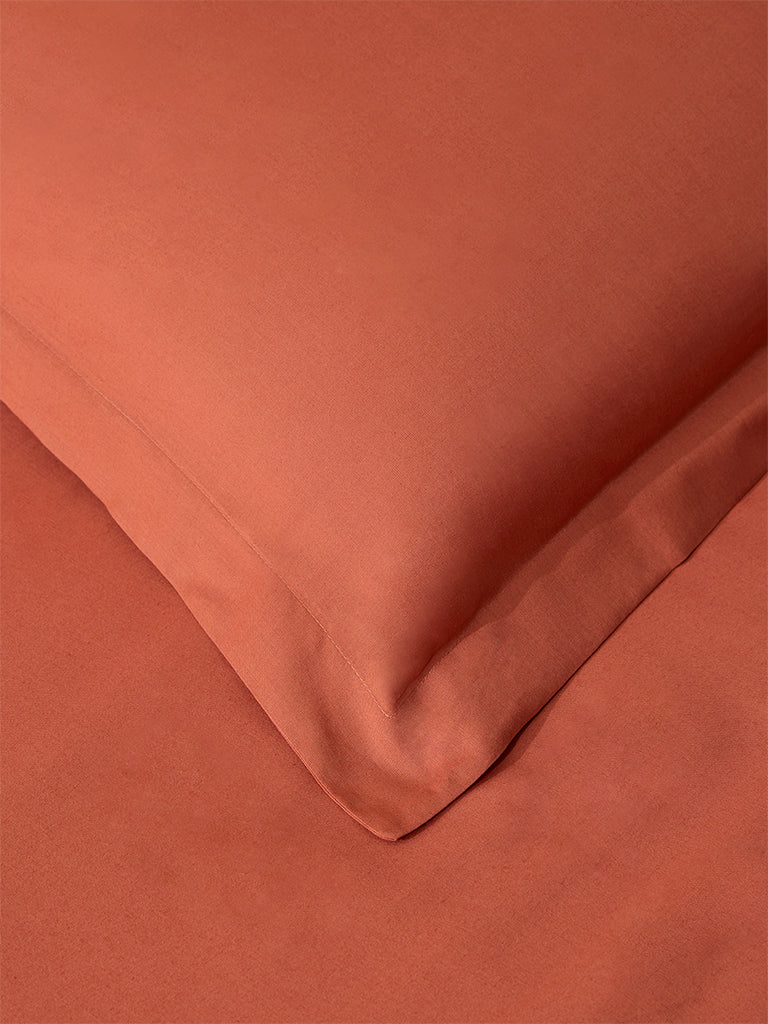 Westside Home Ochre Solid Queen Bed Flat Sheet and Pillowcase Set