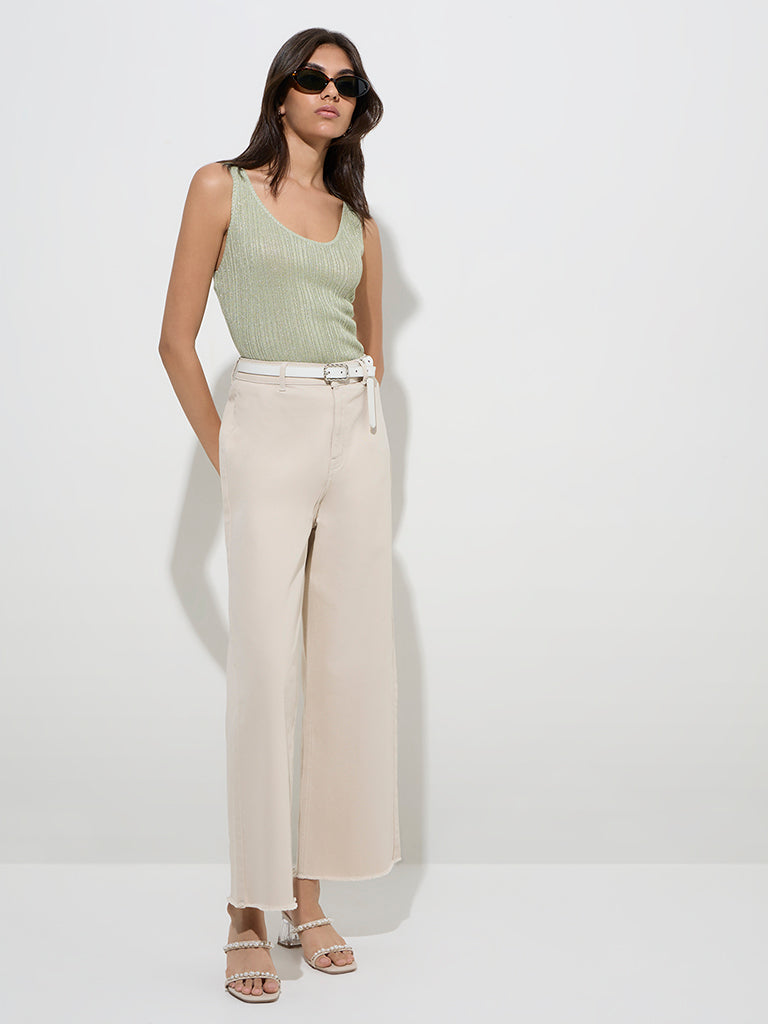 LOV Sage Shimmer Top