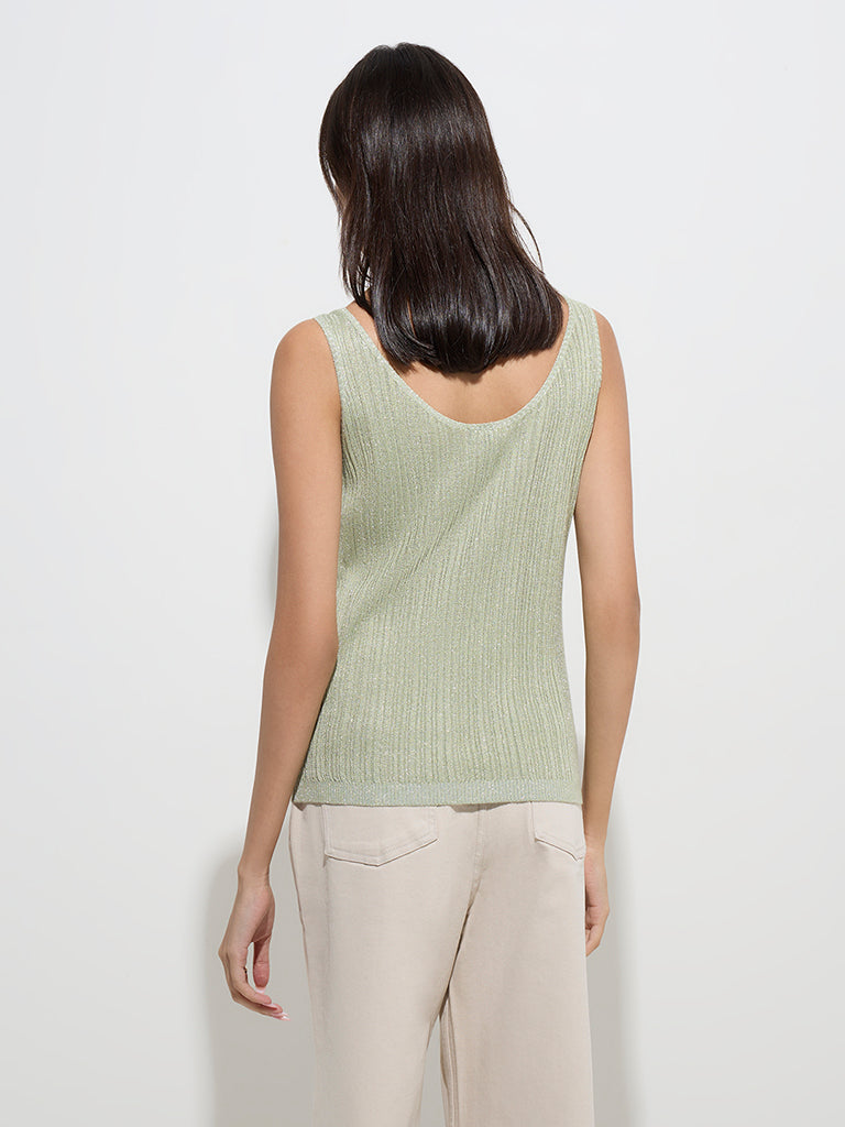 LOV Sage Shimmer Top