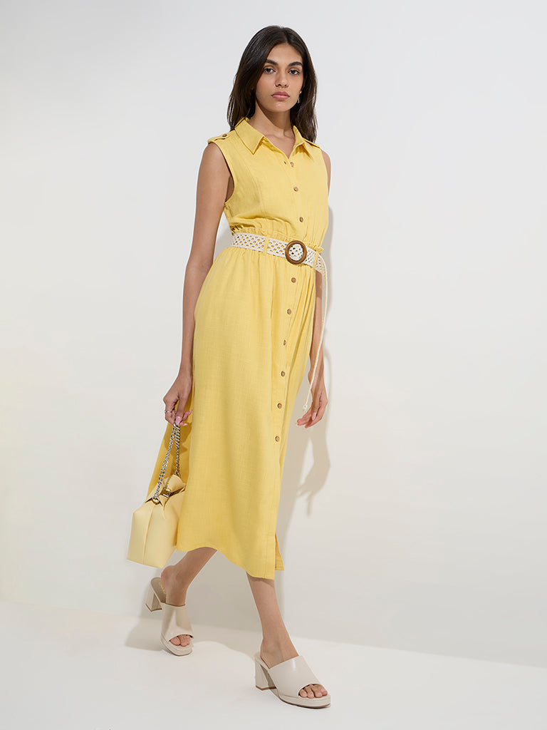 LOV Yellow Shirt Dress with Belt