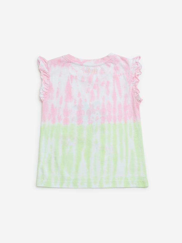 HOP Kids Multicolour Tie-Dye Design Cotton Top