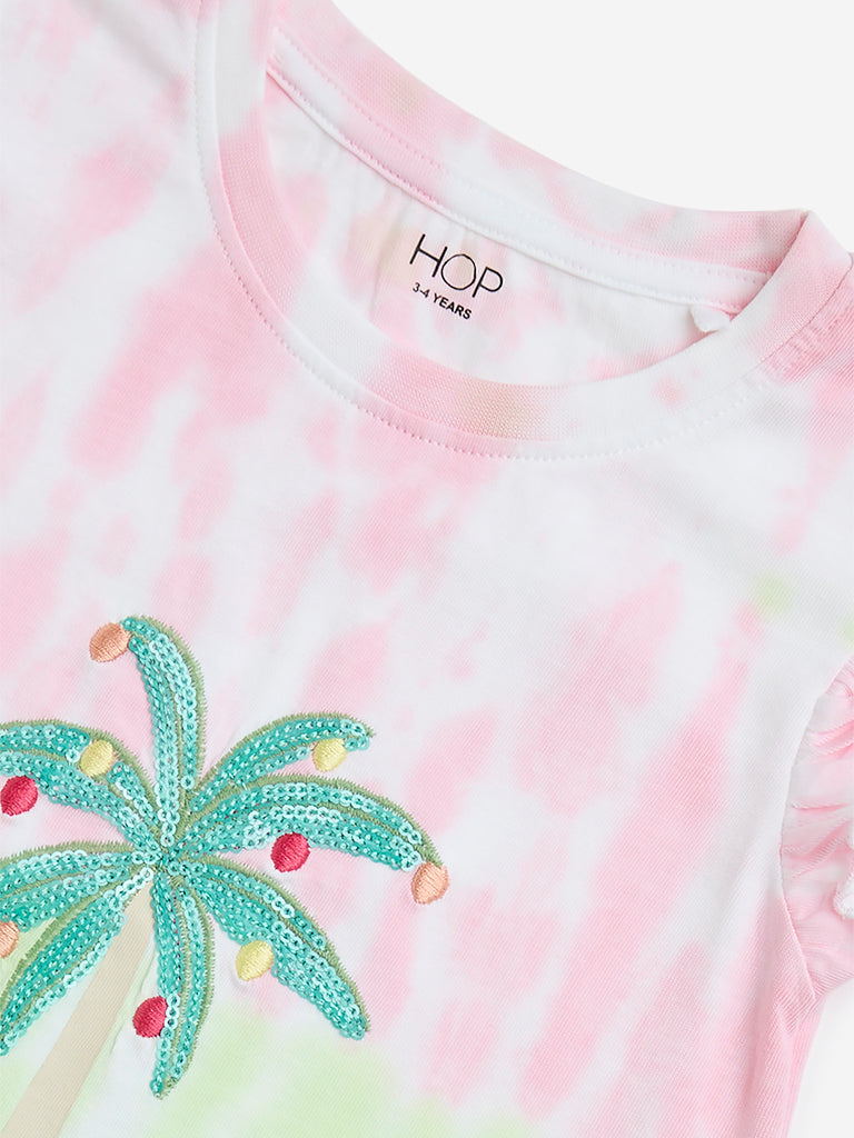 HOP Kids Multicolour Tie-Dye Design Cotton Top