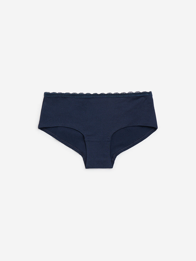 Superstar Navy Low-Rise Cotton-Blend Briefs - Pack of 2