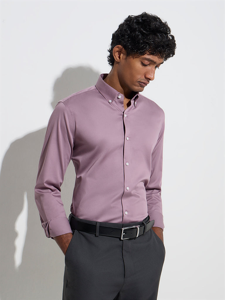Formal Solid Mauve Shirt
