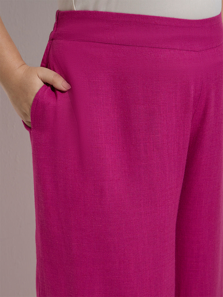 Diza Magenta Solid Palazzos