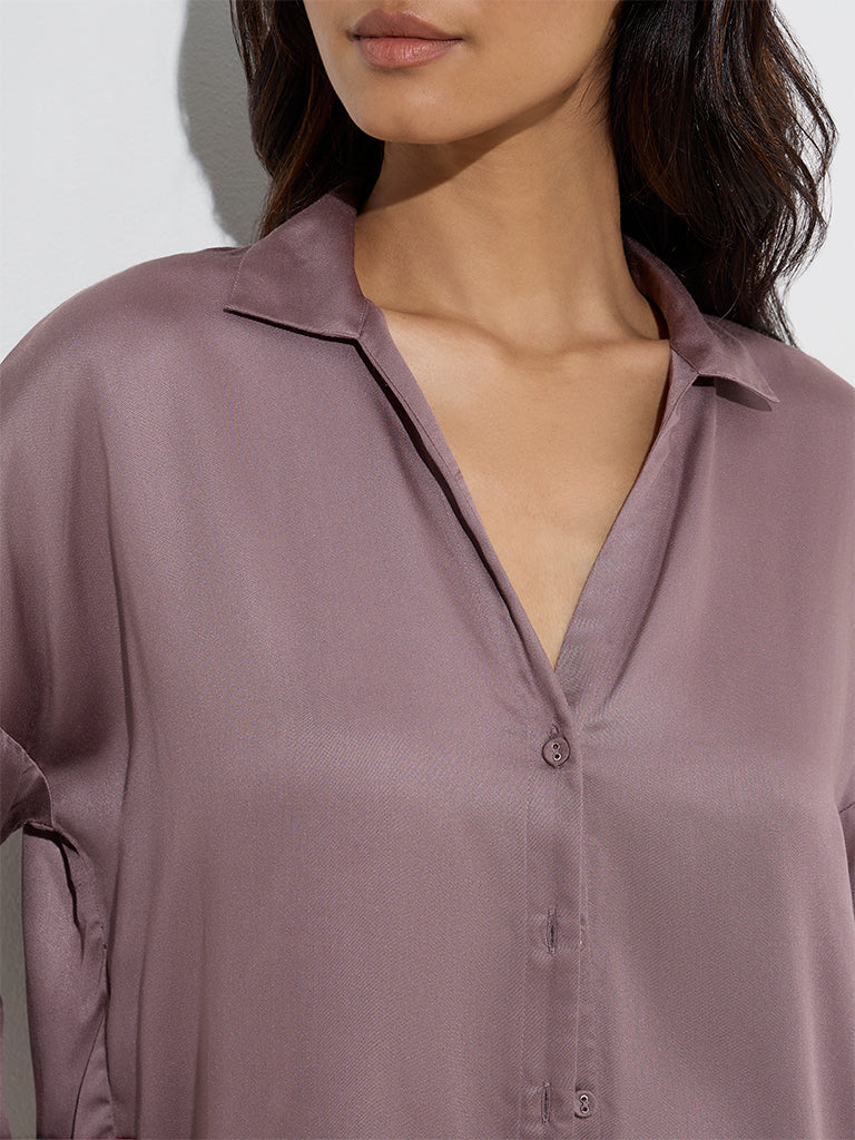 Wunderlove Solid Mauve Shirt