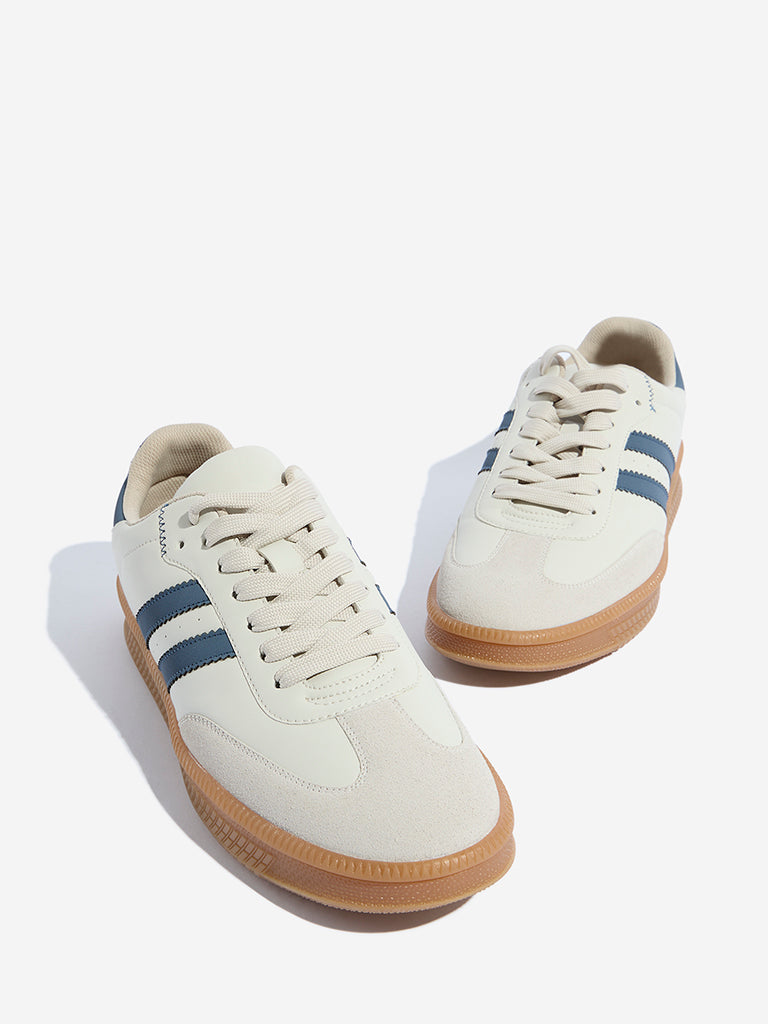 SOLEPLAY Blue Striped Lace-Up Sneakers