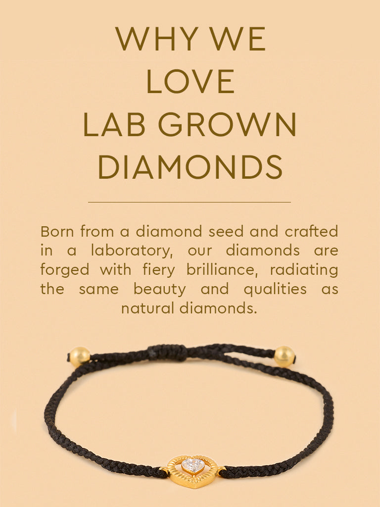 Westside X Pome Black Braided Lab Diamond Heart Cord Bracelet