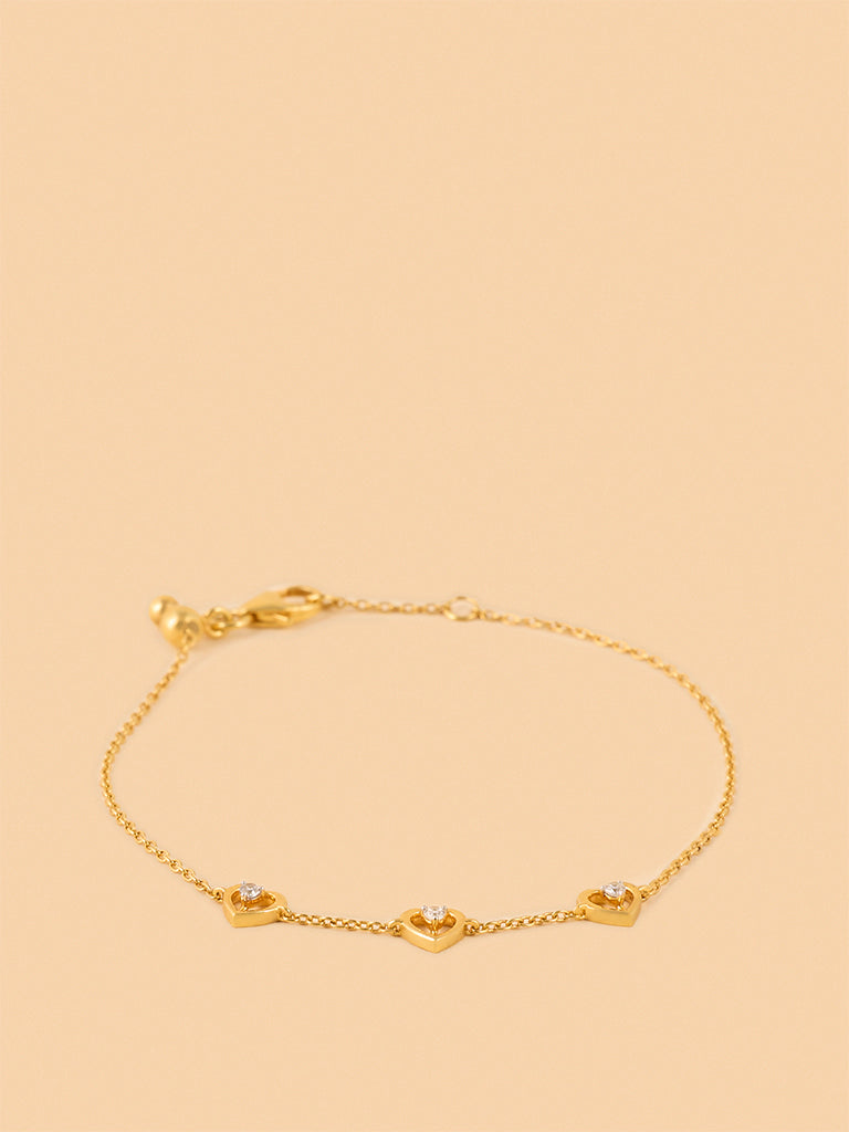 Westside X Pome Tripe Lab Diamond Heart Prong Bracelet