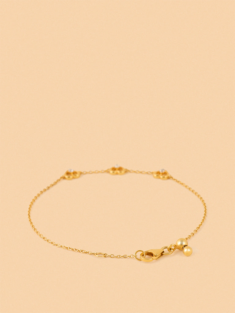 Westside X Pome Tripe Lab Diamond Heart Prong Bracelet