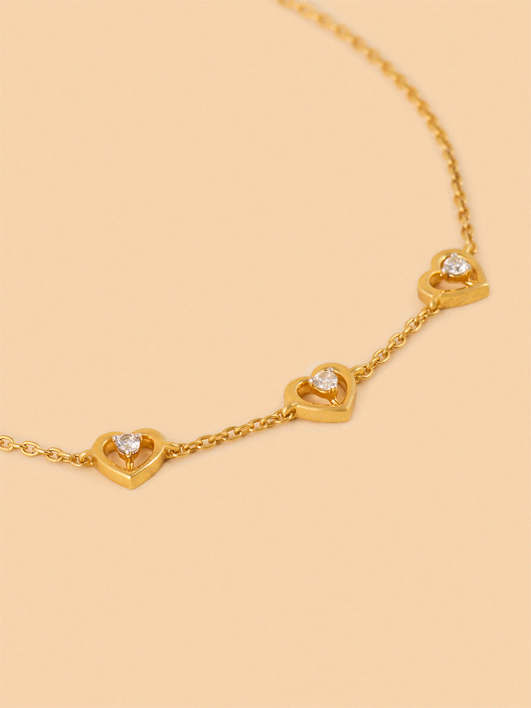Westside X Pome Tripe Lab Diamond Heart Prong Bracelet