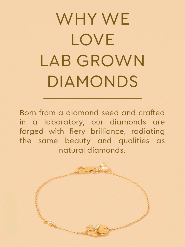 Westside X Pome Minimalist Lab Diamond Clover Heart Chain Bracelet