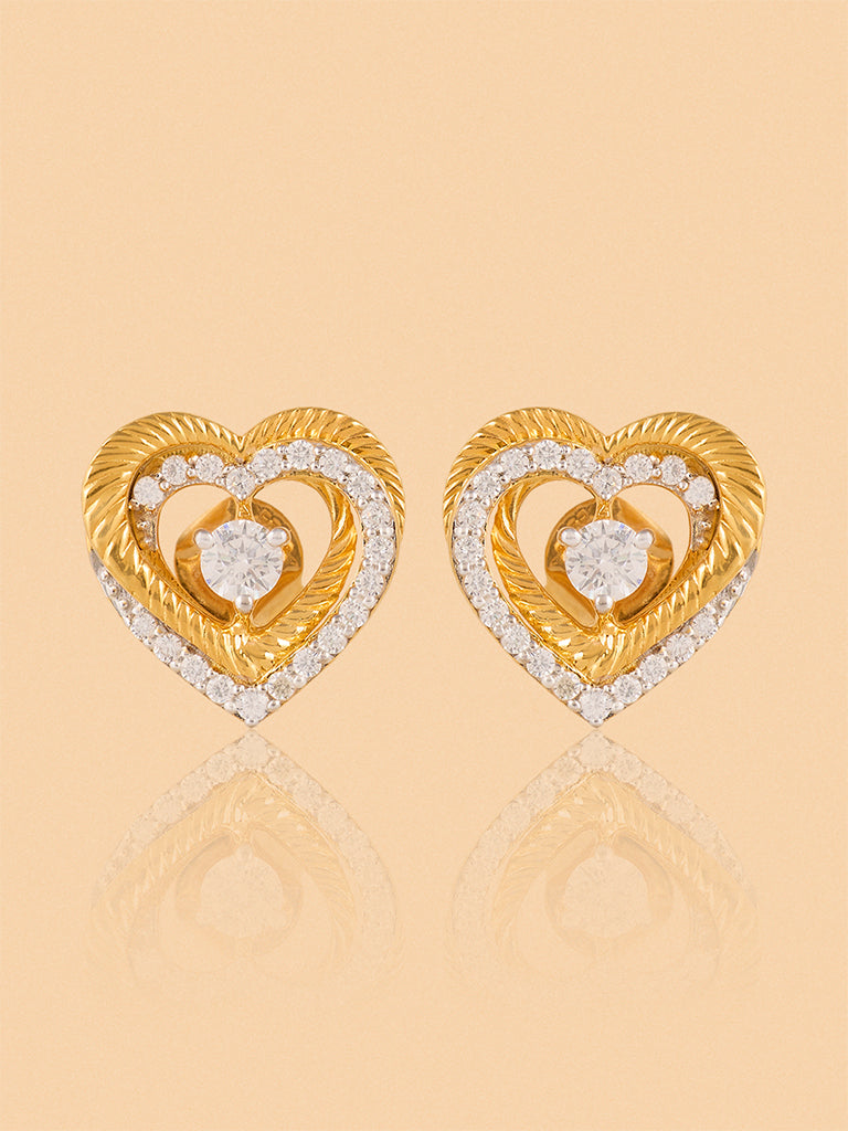 Westside X Pome Dual Layered Lab Diamond Halo Heart Studs