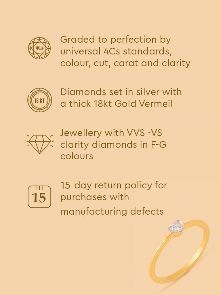 Classic Lab Diamond Pinched Shank Heart Ring