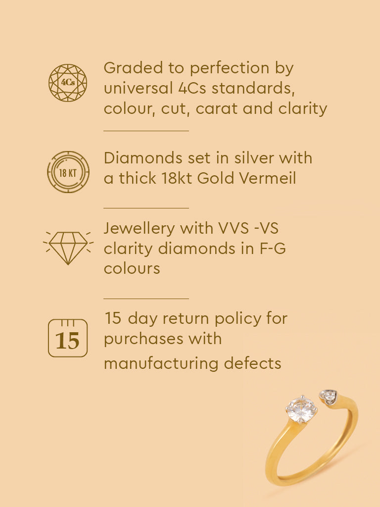 Twinlab Diamond Heart Open Ring