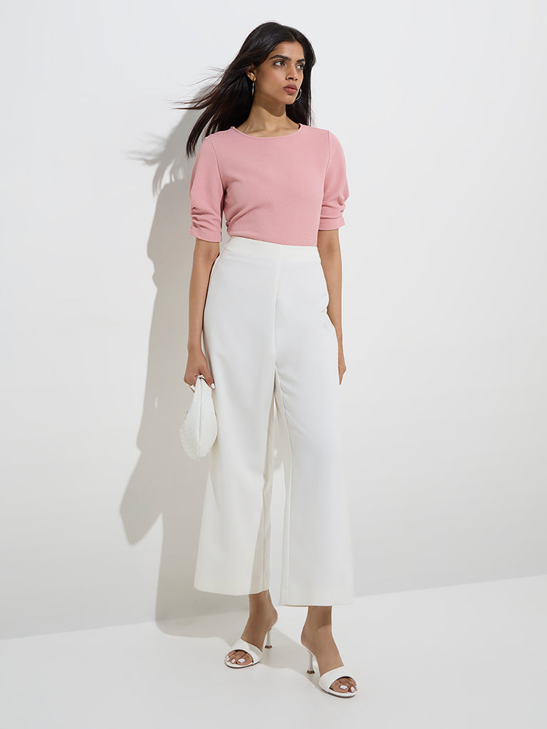 Wardrobe Dusty Pink Self-Textured Top