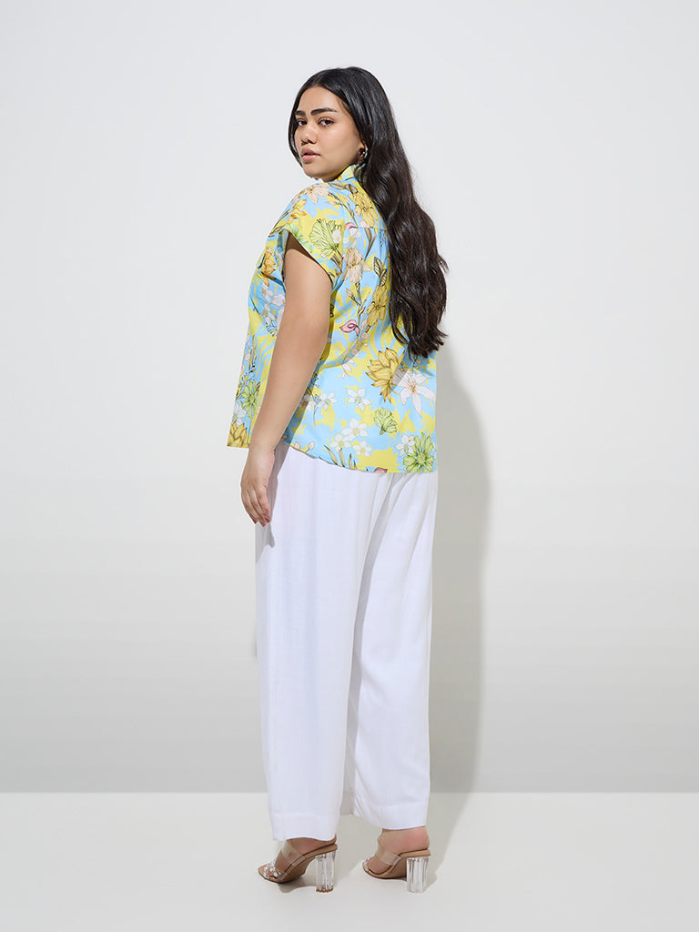 Gia Multicolour Floral Printed Cotton Shirt
