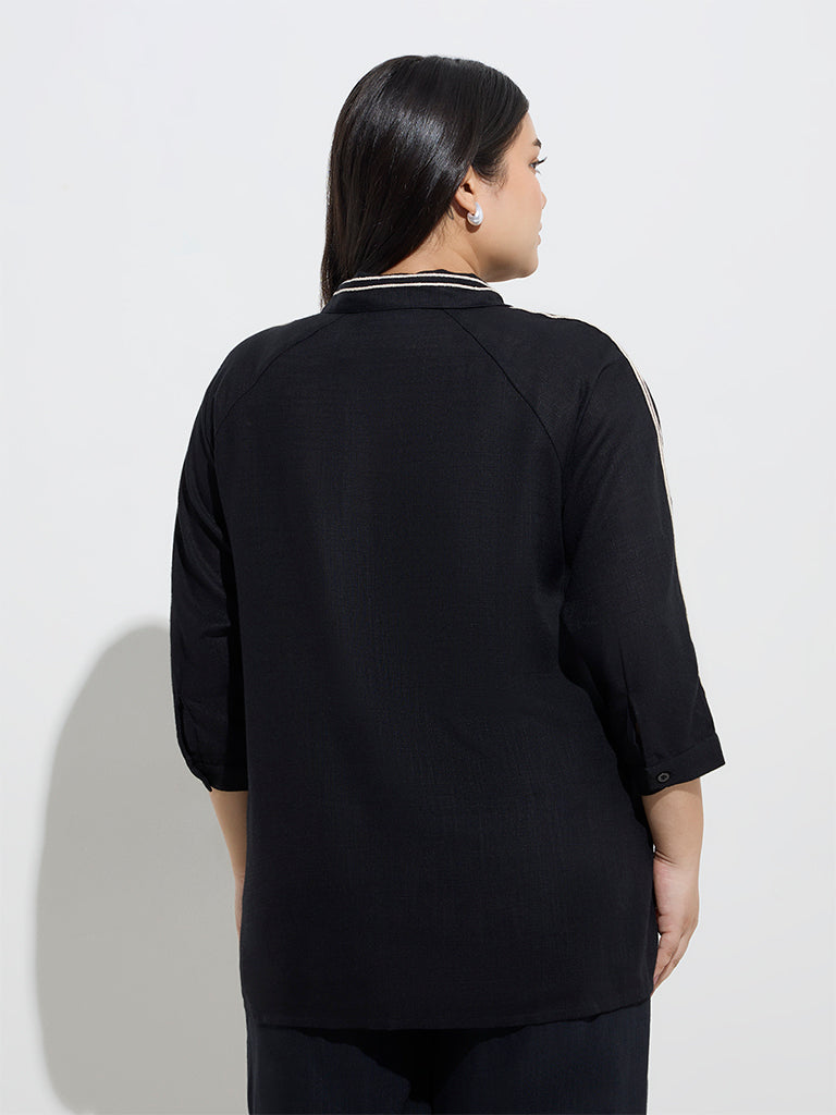 Gia Black Embroidered Shirt