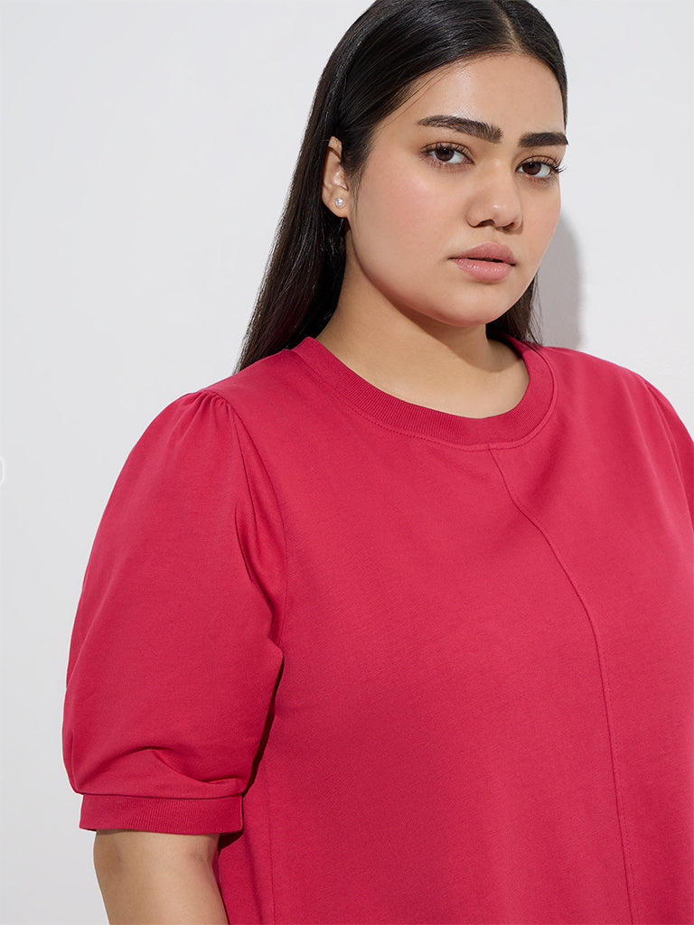 Gia Dark Pink Cotton A-Line Dress
