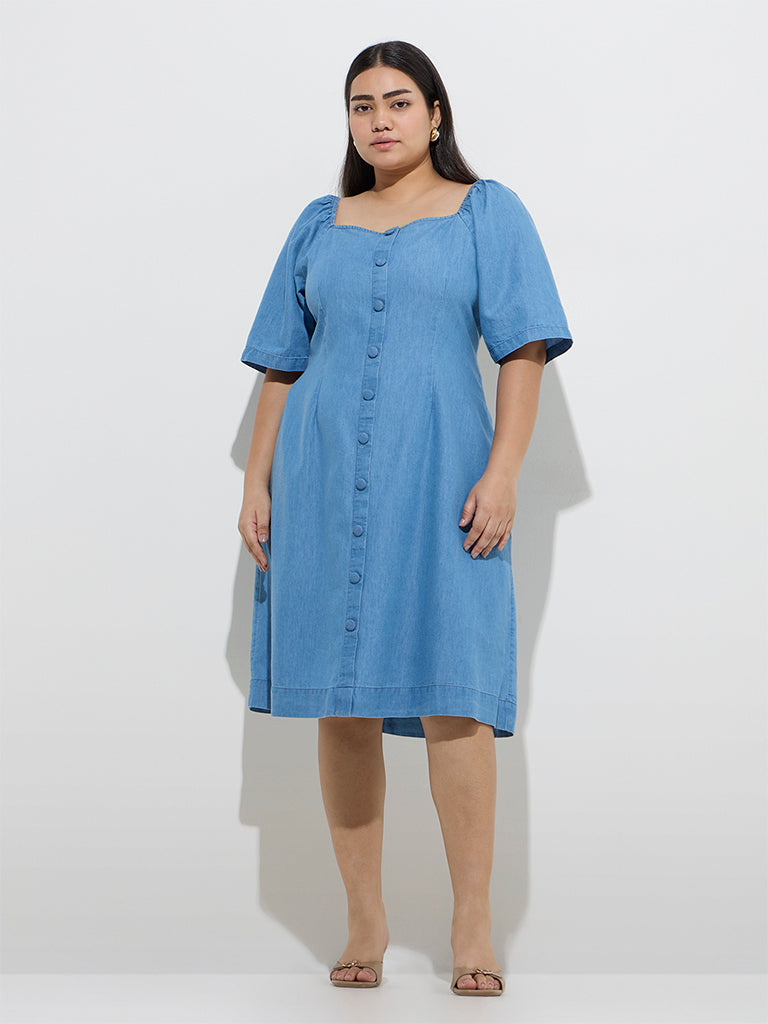 Gia Blue Denim A-Line Dress