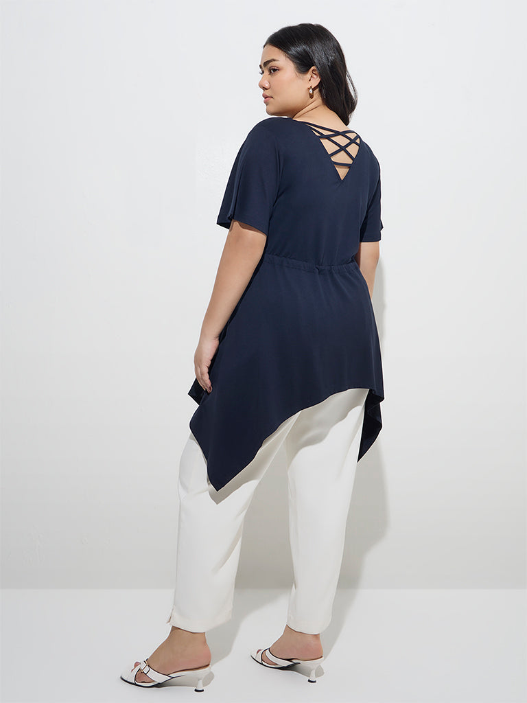 Gia Navy Asymmetrical Top