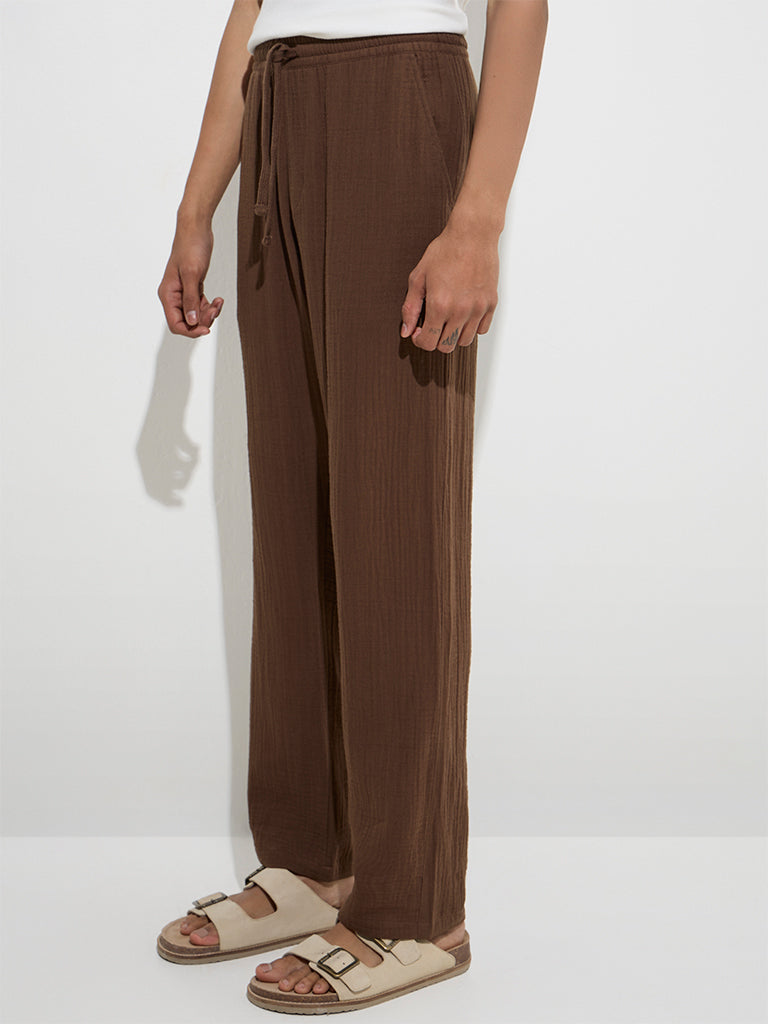 ETA Dark Brown Relaxed-Fit Mid-Rise Cotton Chinos