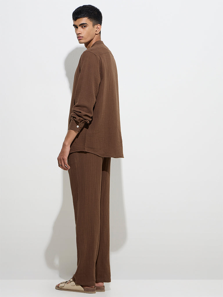 ETA Dark Brown Relaxed-Fit Mid-Rise Cotton Chinos