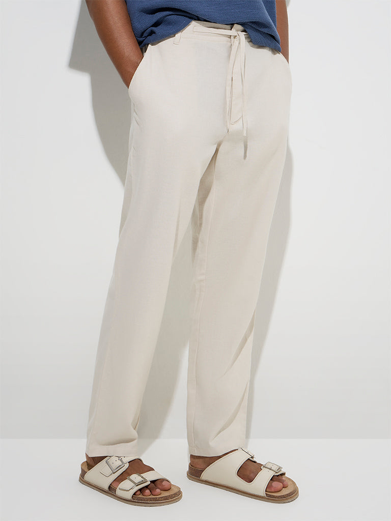 ETA Off-White Relaxed-Fit Mid-Rise Cotton-Blend Chinos