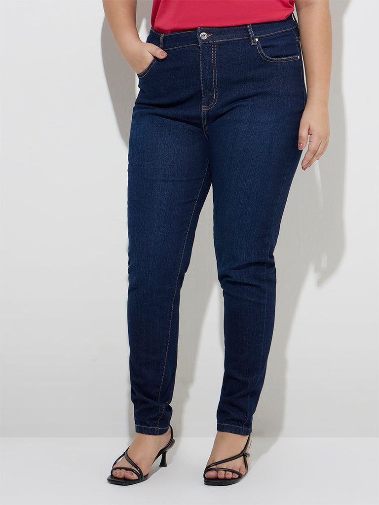 Gia Dark Blue Slim - Fit High - Rise Jeans
