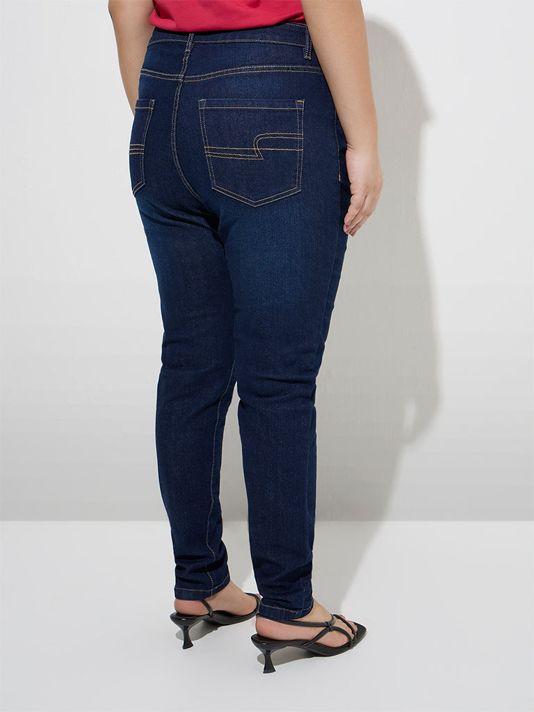 Gia Dark Blue Slim - Fit High - Rise Jeans