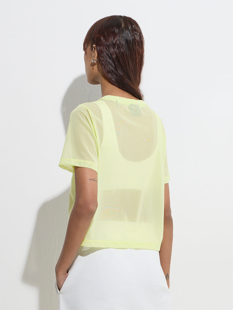 Studiofit Neon Mesh-Detailed T-Shirt