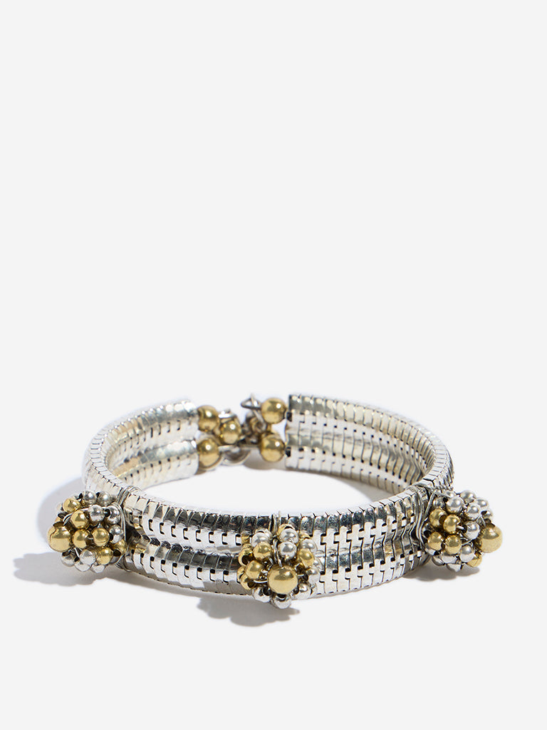 Westside Accessories Silver Dual Tone Open Cuff Bracelet