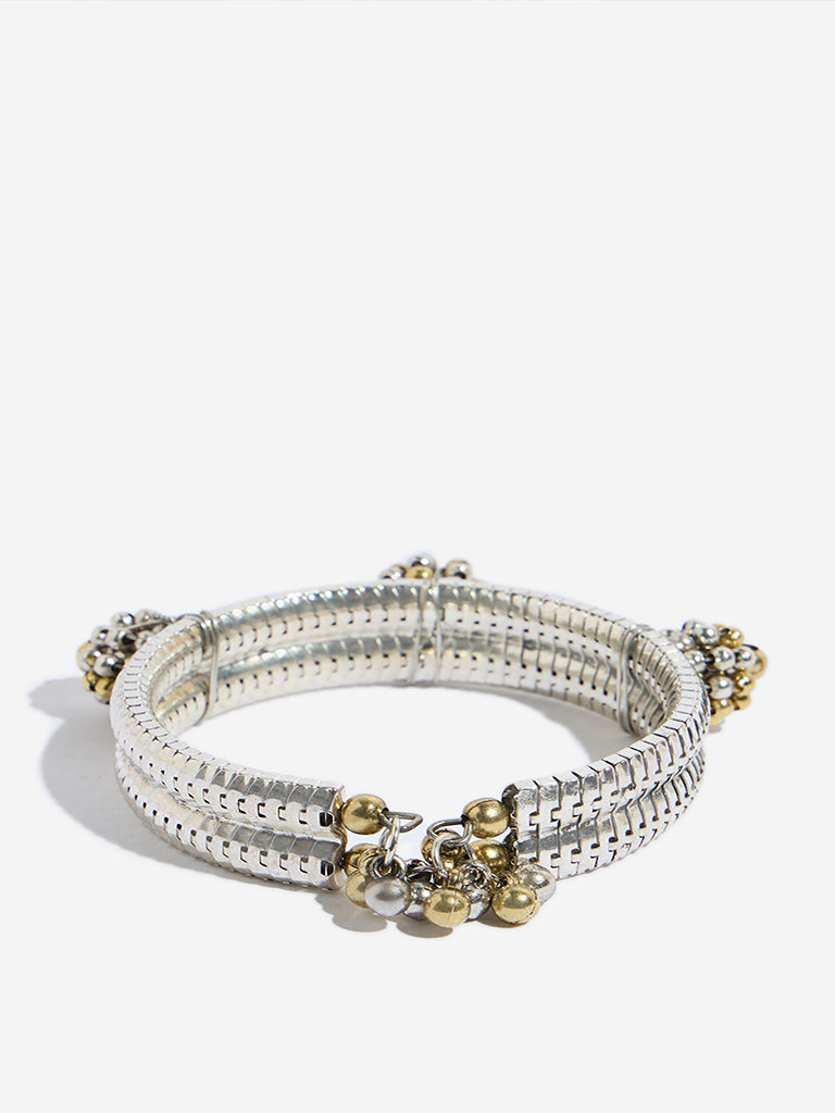 Westside Accessories Silver Dual Tone Open Cuff Bracelet