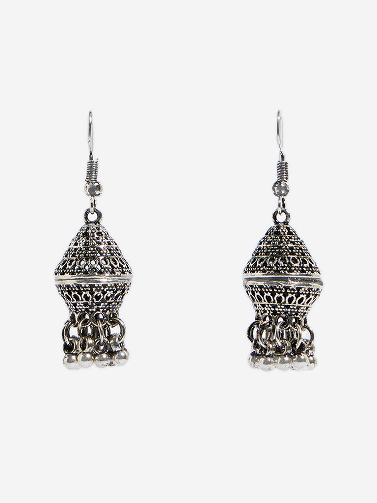 Westside Accessories Silver Small Jhumka Earrings